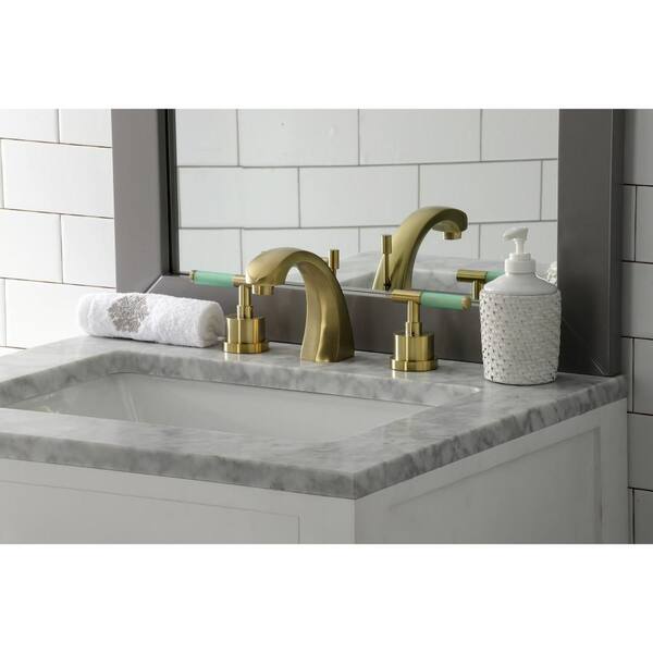 Kingston Brass Manhattan Widespread Bathroom Faucet With Drain