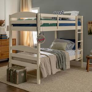 Solid Wood Twin over Twin Bunk Bed - White