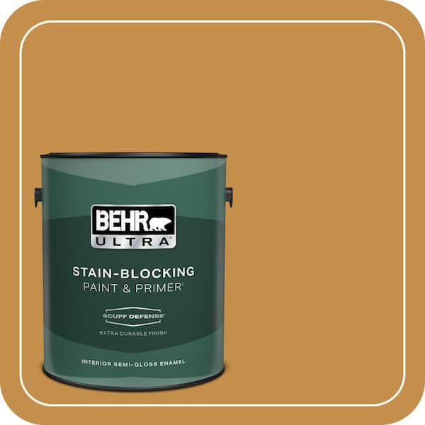 BEHR ULTRA 1 gal. #310D-6 Light Copper Extra Durable Semi-Gloss Enamel Interior Paint & Primer