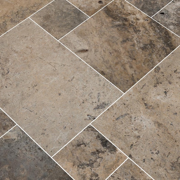 MSI Take Home Tile Sample - Silver Pattern 6 in. x 6 in. Tumbled Travertine Paver Tile (0.25 sq. ft.)
