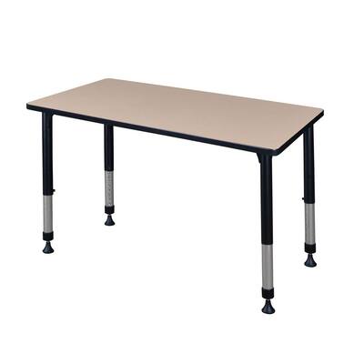 Rumel 48 in. x 24 in. Beige Height Adjustable Classroom Table