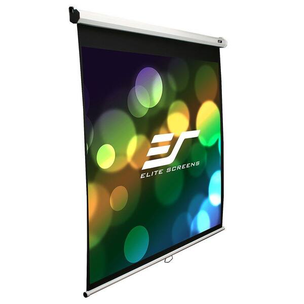 Elite Screens 113 in. Manual Projection Screen with Black Case