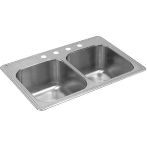 Neptune 33in. Drop-in 2 Bowl 18 Gauge  Stainless Steel Sink Only and No Accessories