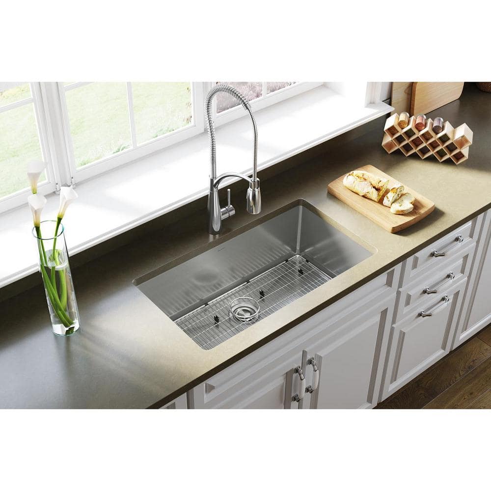 Elkay Crosstown 32.5" Stainless Steel Single Bowl Undermount Sink Kit