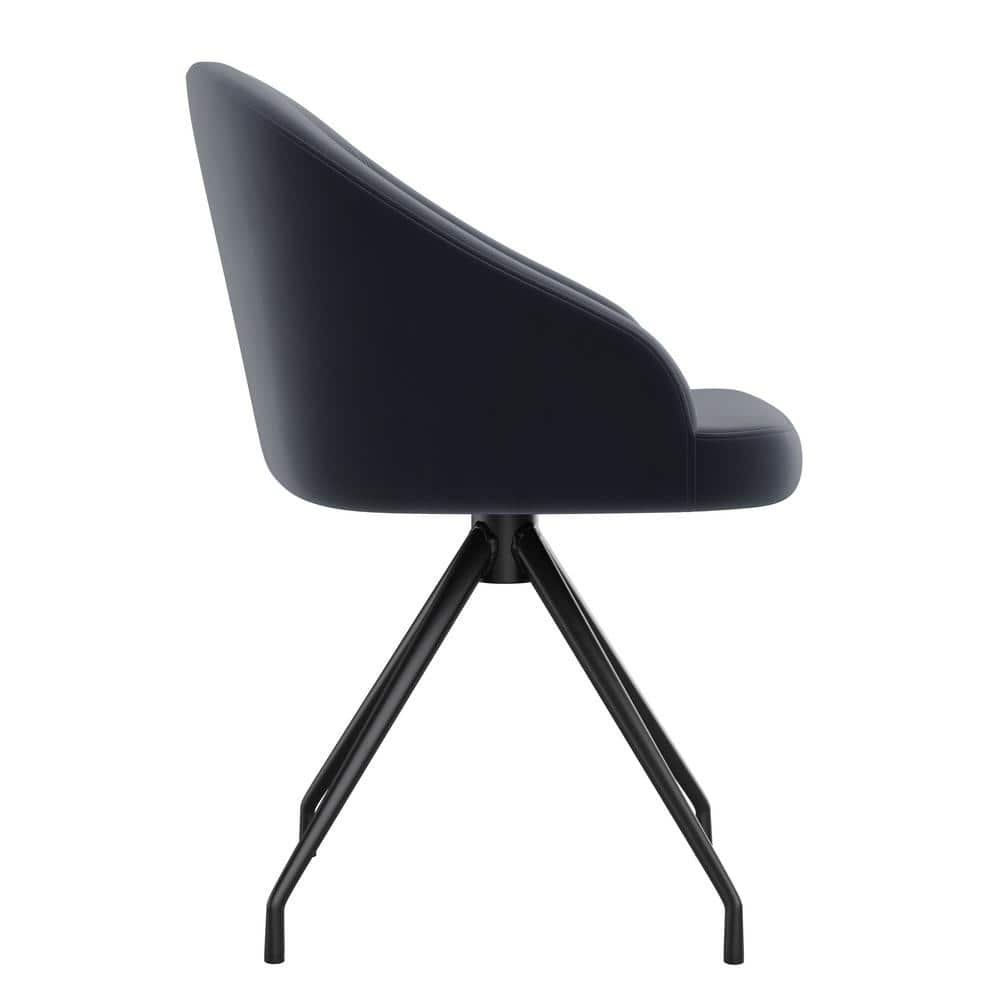 Gray Velvet and Oil Rubbed Bronze Swivel Office Chair