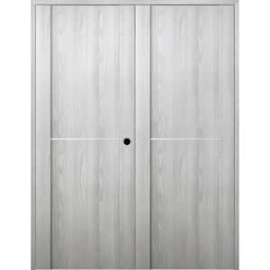 Vona 01 1H 48 in. x 80 in. Left Hand Active Ribeira Ash Wood Composite Double Prehung Interior Door