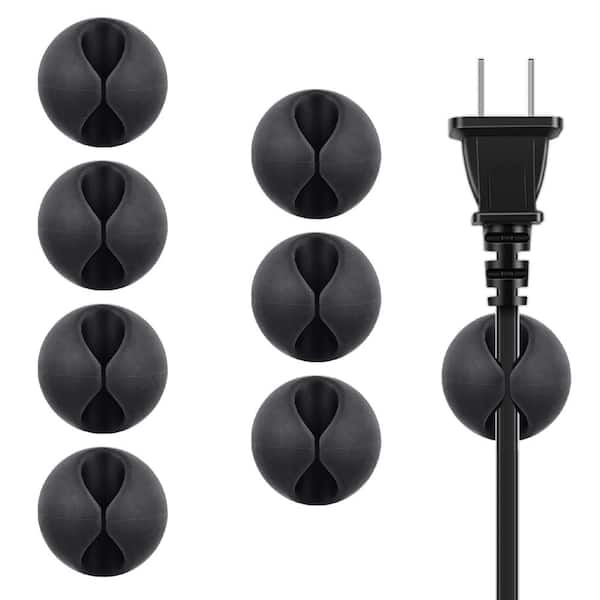 Adhesive Cable Clips Cord Organizer 1 Slot Wire Holders for Desk Car Office Black 8 Pack 1.1 in Dia