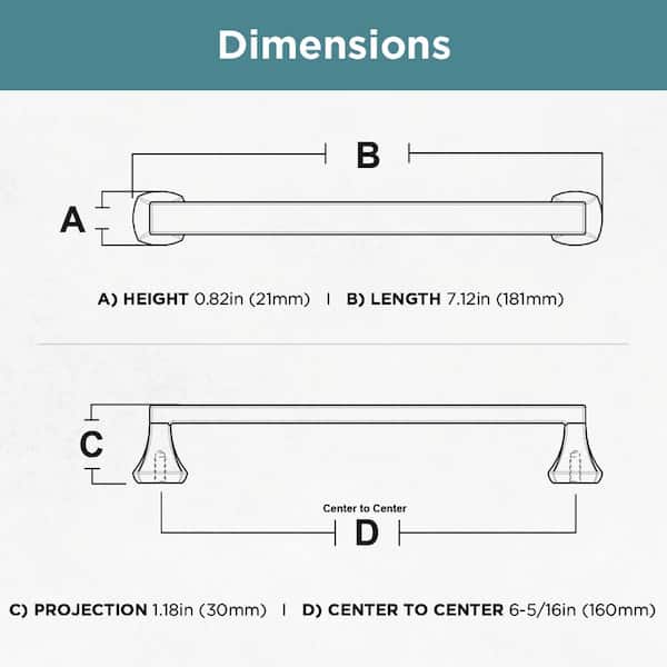 Liberty Mandara 6-5/16 in. (160 mm) Classic Matte Black Cabinet