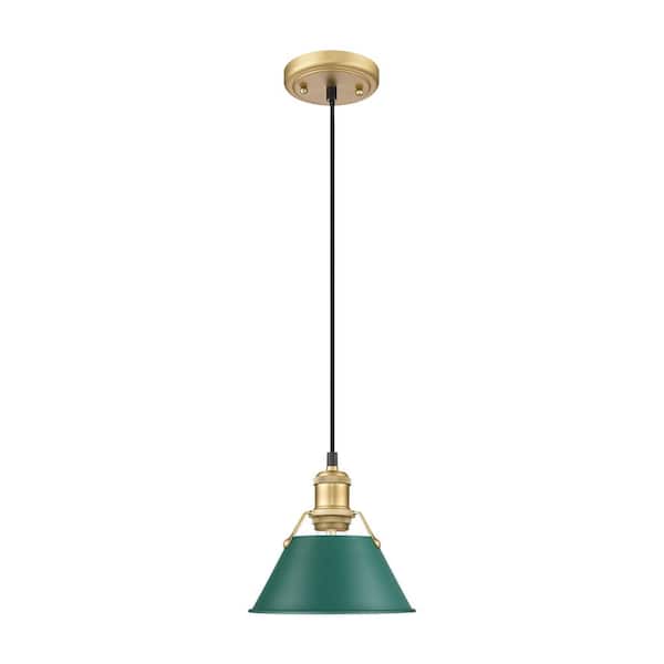 Orwell 100-Watt 1-Light Brushed Champagne Bronze Shaded Pendant Light with Metal Shade, No Bulbs Included