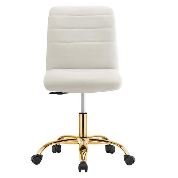 Ripple ivory leather online office chair