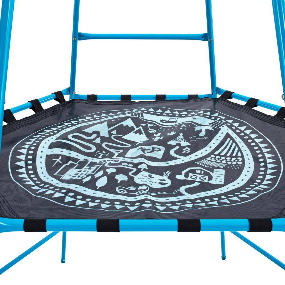 Blue Metal Climbing Set with Fort and Slide