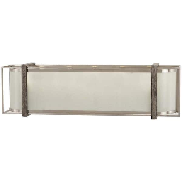 Minka Lavery Tyson's Gate 5-Light Brushed Nickel with Shale Wood Bath Light
