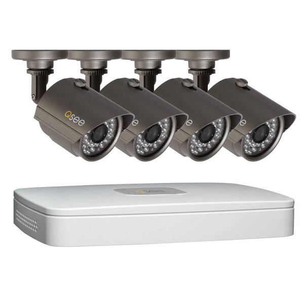Q-SEE Premium Series 4-Channel 960H 500GB Surveillance System with (4) 900TVL Camera, 100 ft. Night Vision