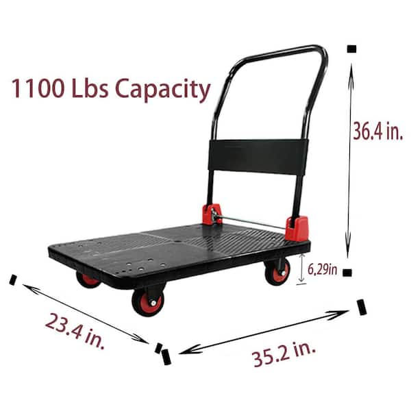 Miscool Anky 1100 lbs. Capacity Platform Cart Heavy-Duty Dolly