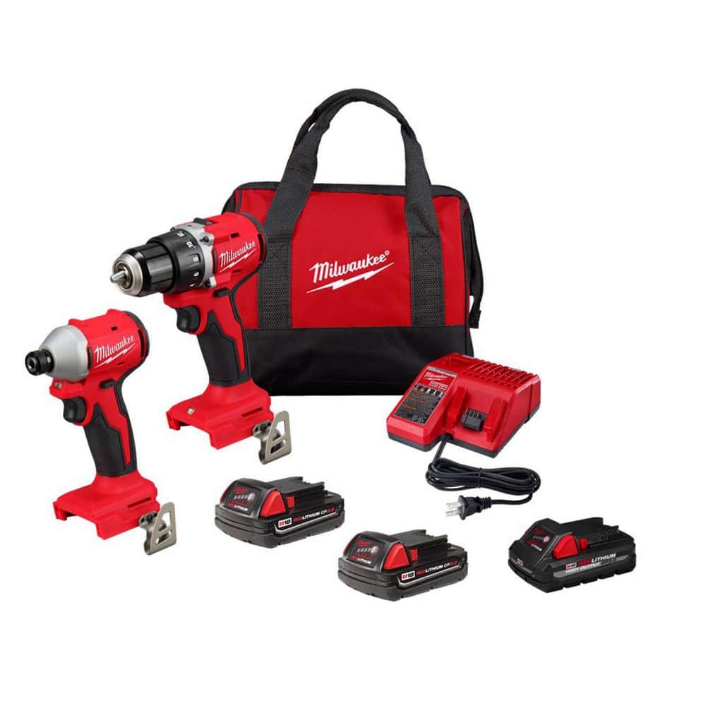 M18 18V Lithium-Ion Brushless Cordless Compact Drill/Impact Combo Kit (2-Tool) w/(3) Batteries, Charger & Bag price history on PriceWatchPro