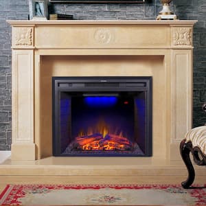 Flame 30 in. Wall-Mounted Automatic Constant Temperature Electric Fireplace Insert