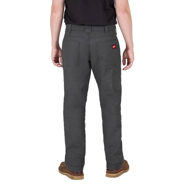 Milwaukee Men's 38 in. x 34 in. Gray Cotton/Polyester Work Pants