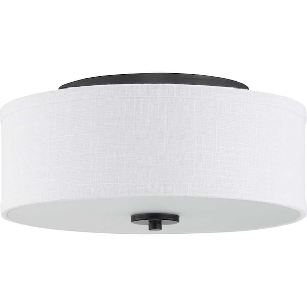 Progress Lighting Inspire Collection Graphite Integrated LED Transitional Kitchen Ceiling Light Drum Flush Mount