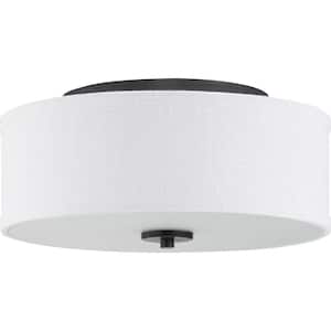 Inspire Collection Graphite Integrated LED Transitional Kitchen Ceiling Light Drum Flush Mount