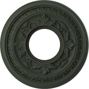 10 in. O.D. x 3-1/2 in. I.D. x 3/4 in. P Baltimore Thermoformed PVC Ceiling Medallion, UltraCover Satin Hunt Club Green