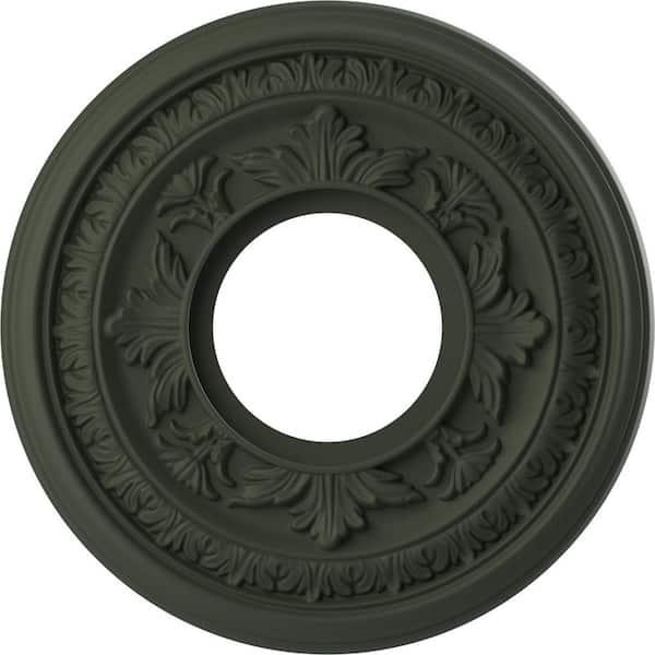 Ekena Millwork 10 in. O.D. x 3-1/2 in. I.D. x 3/4 in. P Baltimore Thermoformed PVC Ceiling Medallion, UltraCover Satin Hunt Club Green