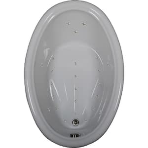 60 in. Acrylic Oval Drop-in Air Bathtub in Biscuit