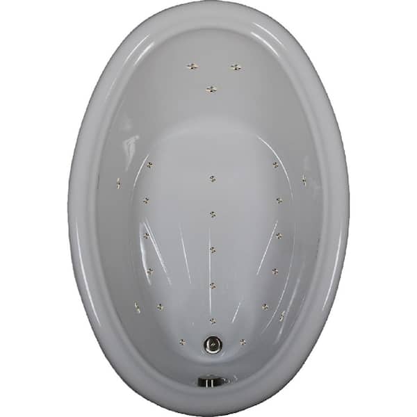 Comfortflo 60 in. Acrylic Oval Drop-in Air Bathtub in White