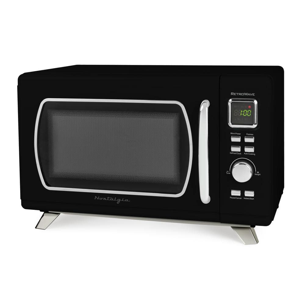 Nostalgia Mid-Century Retro 0.9 cu. ft. Microwave, Black