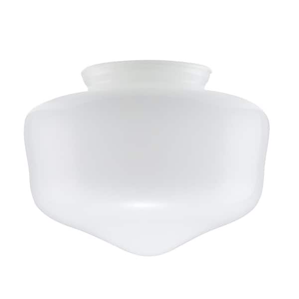 PRIVATE BRAND UNBRANDED 4.75 in. White Opal Glass Schoolhouse Globe Shaped Replacement Flush Mount Shade with 3.25 in. Lip Fitter