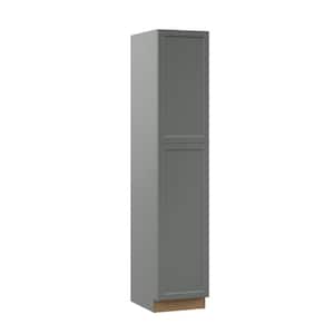 Designer Series Melvern Storm Gray Shaker Assembled Pantry Kitchen Cabinet (18 in. x 90 in. x 23.75 in.)