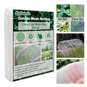 6.5 ft. x 25 ft. White Insect Barrier Screen and Garden Netting Protect Plants Against Bugs Birds Squirrels