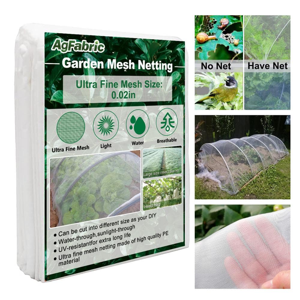 Insect netting HDPE 50 Mesh Transparent White - 6.5ft x 30ft