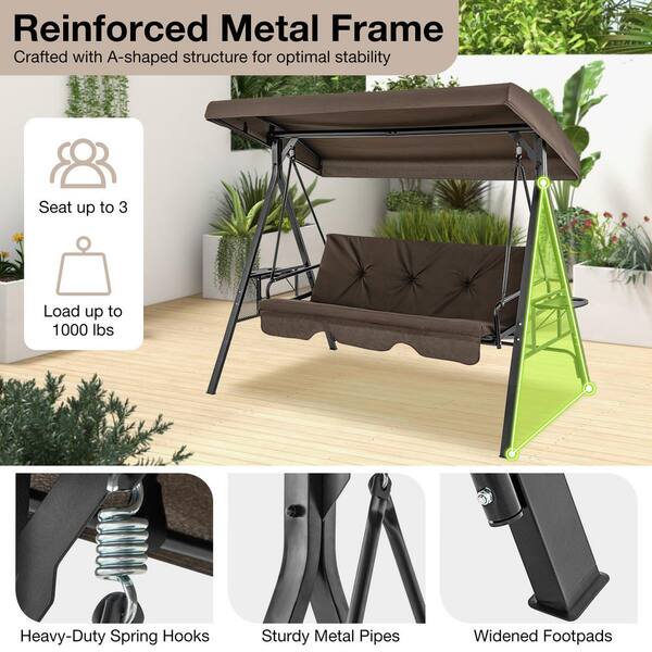 WAKE × Setinn Tour Porch 3P Set 3-Seater Patio Swing / Bed TLH-007- – BizChair