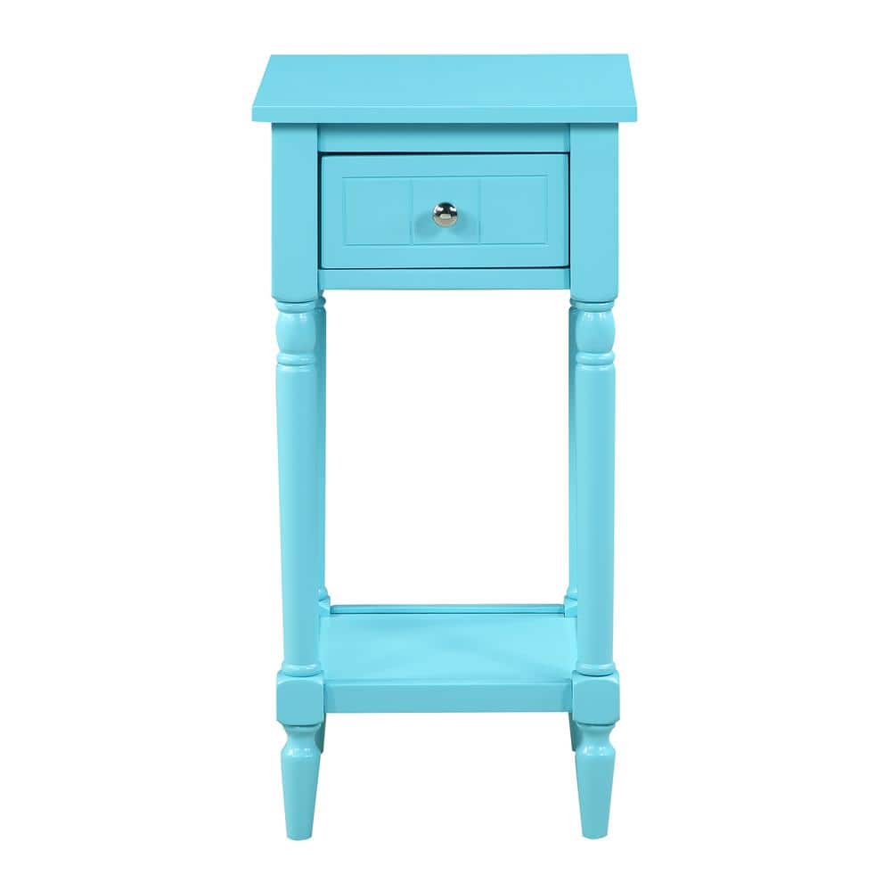French Country Khloe Sea Foam Accent Table with Storage Shelf