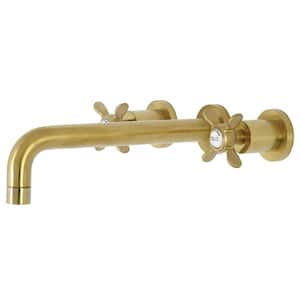 Essex 2-Handle Wall Mount Roman Tub Faucet in Brushed Brass