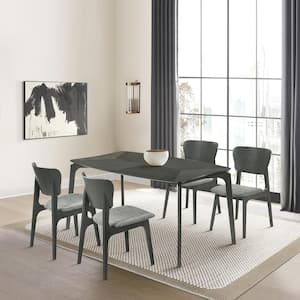 Kalia 5-Piece Rectangle Wood Top Gray Dining Set