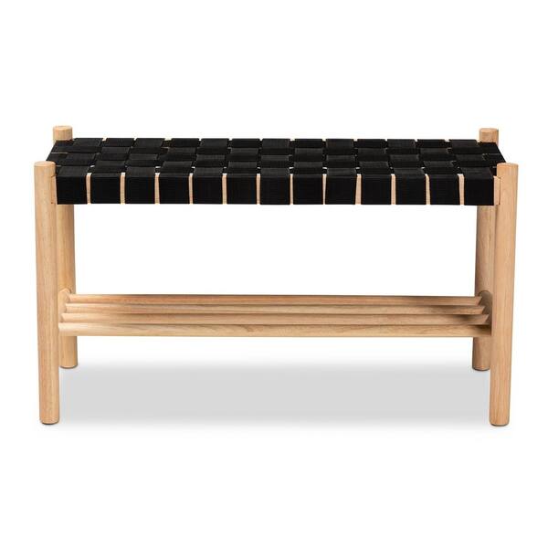 Baxton Studio Cadmus Brown Bench (17.7 in. H x 31.5 in. W x 13.8 in. D)