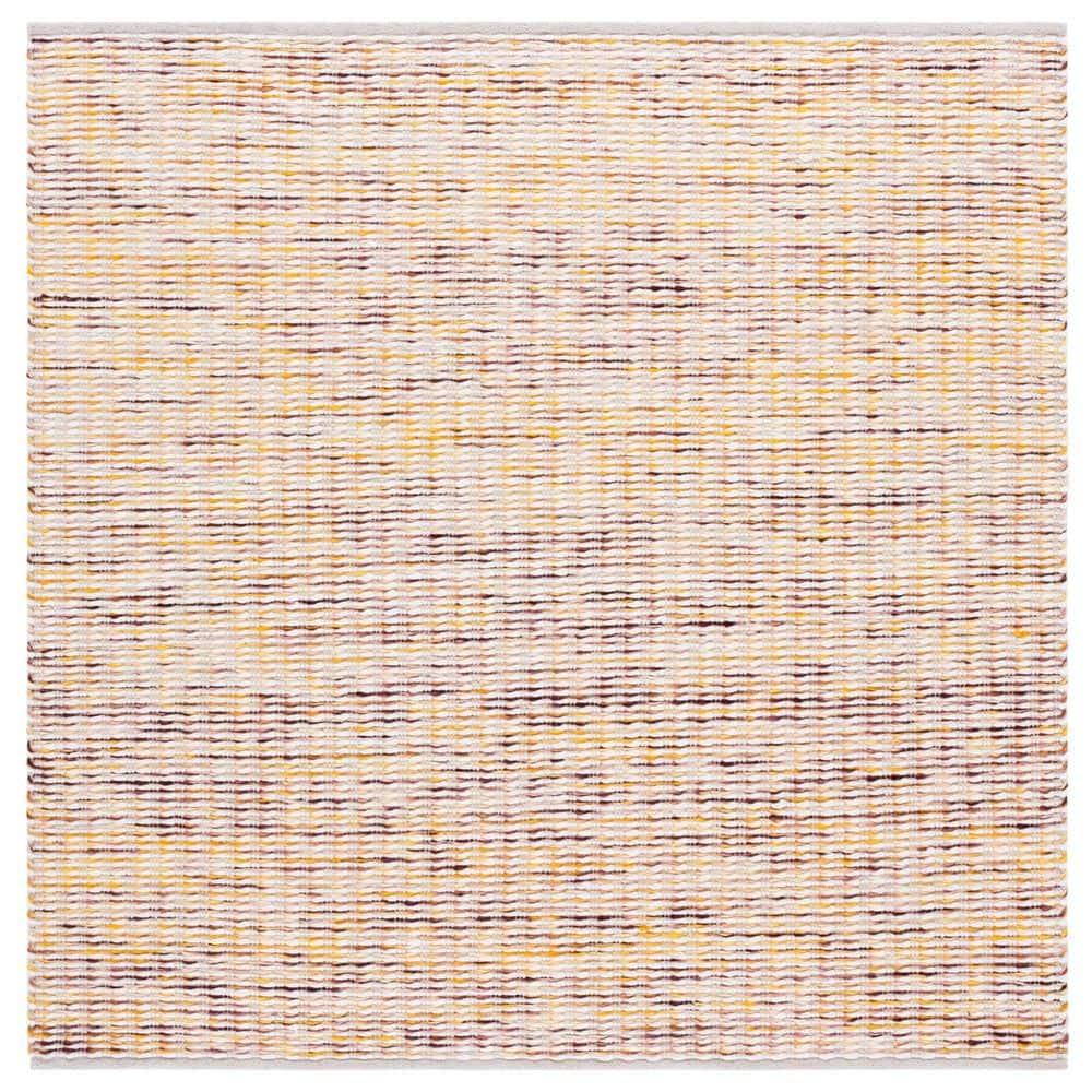 Natura 6 ft. x 6 ft. Gold/Ivory Abstract Distressed Striped Square Area Rug price history on PriceWatchPro
