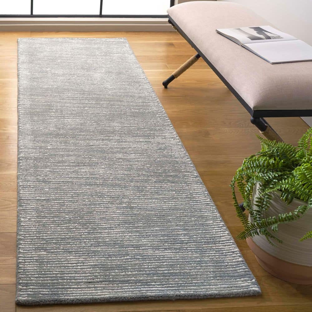Ebony 2 ft. x 8 ft. Gray/Ivory Solid Color Runner Rug price history on PriceWatchPro