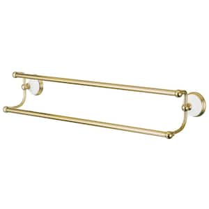 Victorian 24 in. Wall Mount Dual Towel Bar in Polished Brass