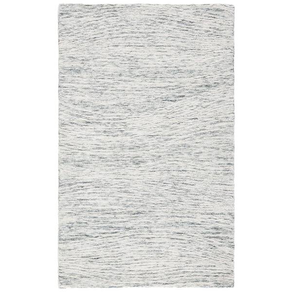 Metro 2 ft. x 4 ft. Dark Gray/Ivory Abstract Waves Area Rug