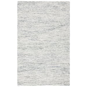 Metro Dark Gray/Ivory Doormat 3 ft. x 5 ft. Abstract Waves Area Rug