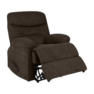 35 in. W Brown Polyester Wall Hugger Recliner