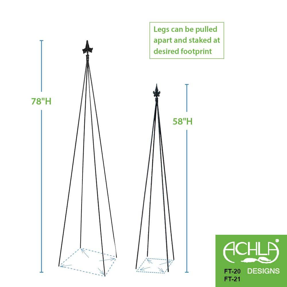 Black Wrought Iron Fleur-De-Lis Garden Trellis, 78-Inch