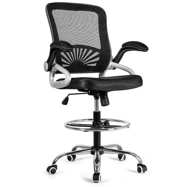 Boyel Living Black Adjustable Height Office Chair with Flip-Up Mesh