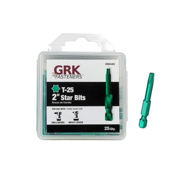 GRK Fasteners T-25 2 in. Steel Star Drive Bits (25-Per Pack)