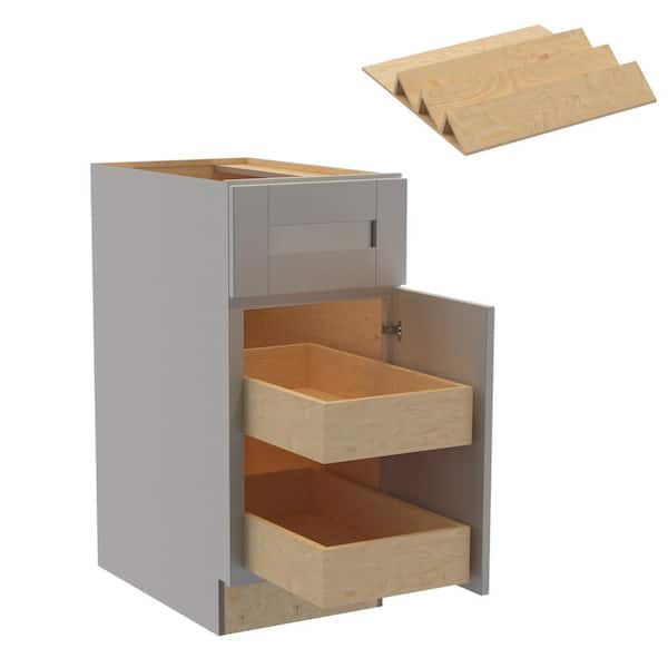 Home Decorators Collection Washington Veiled Gray Plywood Shaker Assembled Base Kitchen Cabinet Rt 2ROT ST15 W in. 24 D in. 34.5 in. H