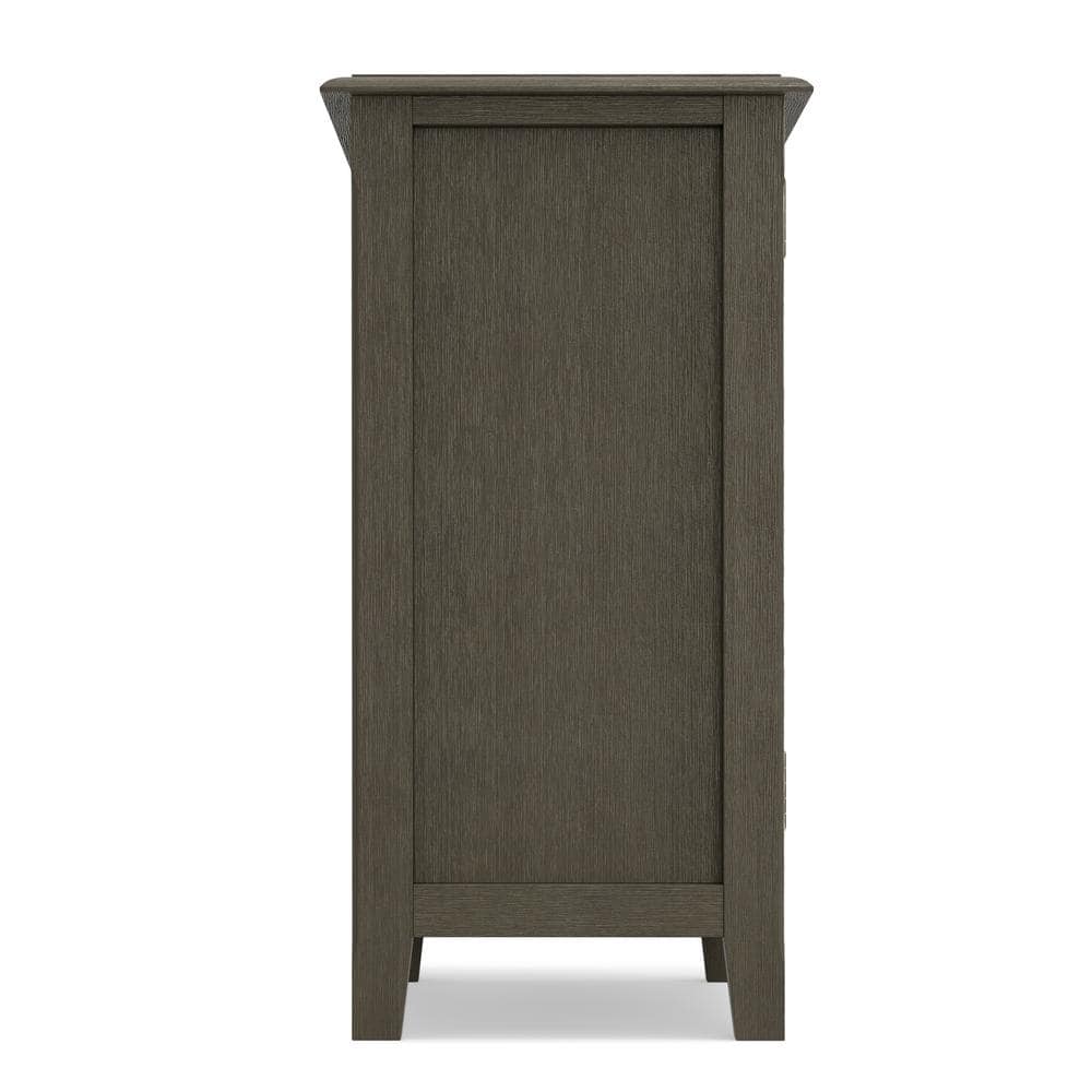Farmhouse Grey Solid Pine Freestanding Office Cabinet with Adjustable Shelving