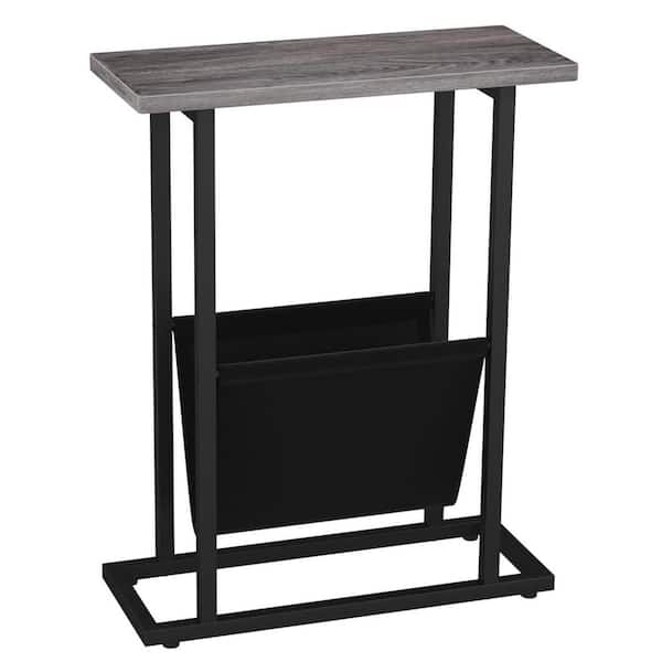 Grey 16.5 in. x 21.3 in. Wood Freestanding Magazine Rack