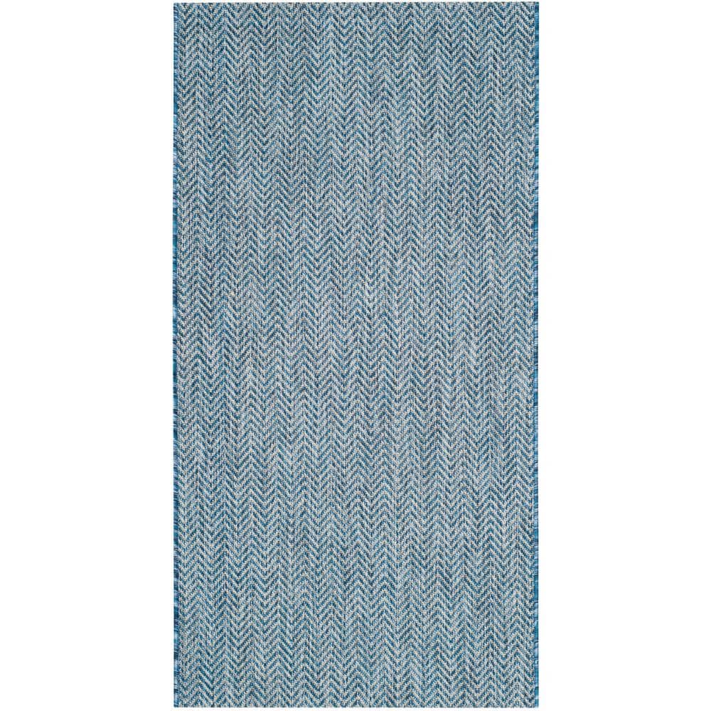 Modern Gray Rectangular Easy-Care Outdoor Area Rug 31in x 4in